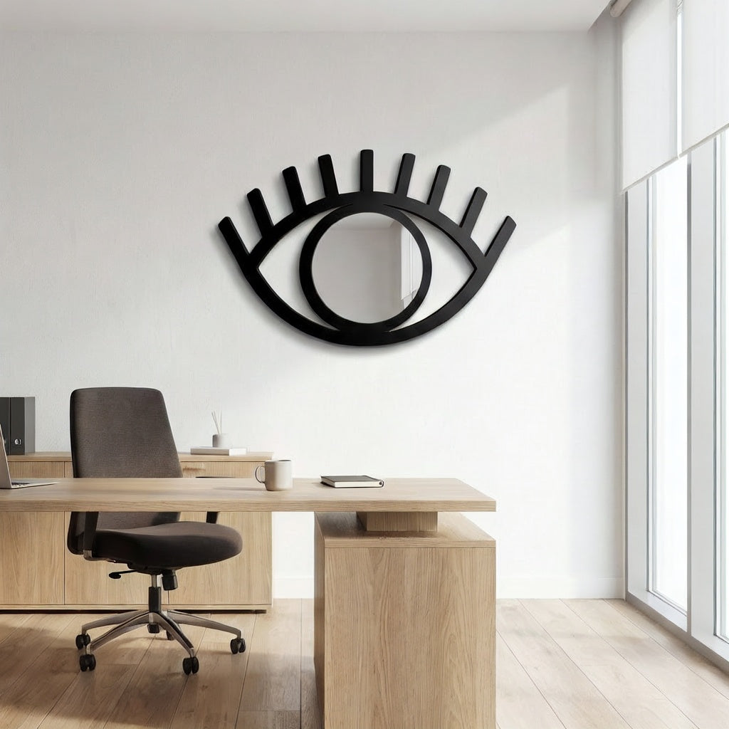 Modern Abstract Eye Silhouette Metal Wall Art