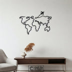 Minimalist World Map Travel Metal Wall Art
