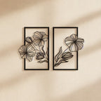 Elegant Floral Duo Metal Strip Wall Art