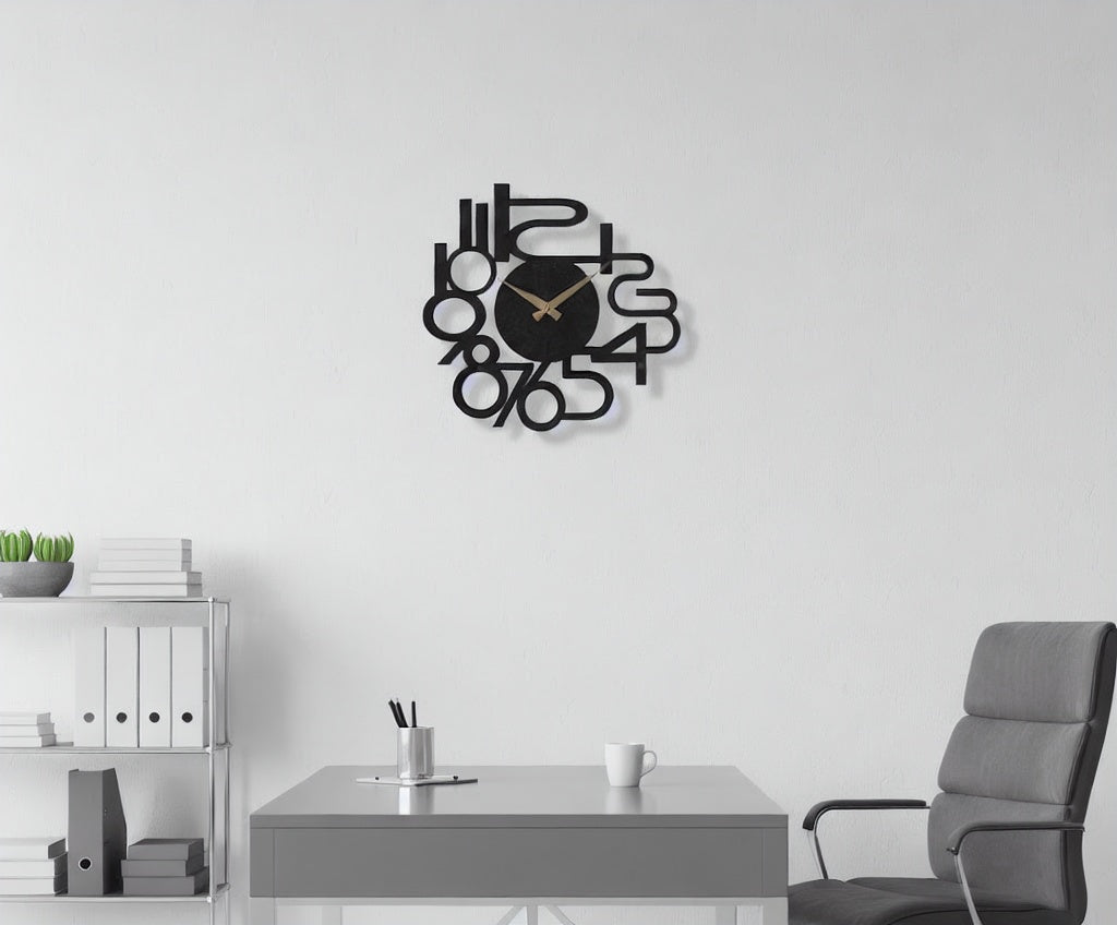 Modern Abstract Melting Numbers Metal Wall Clock