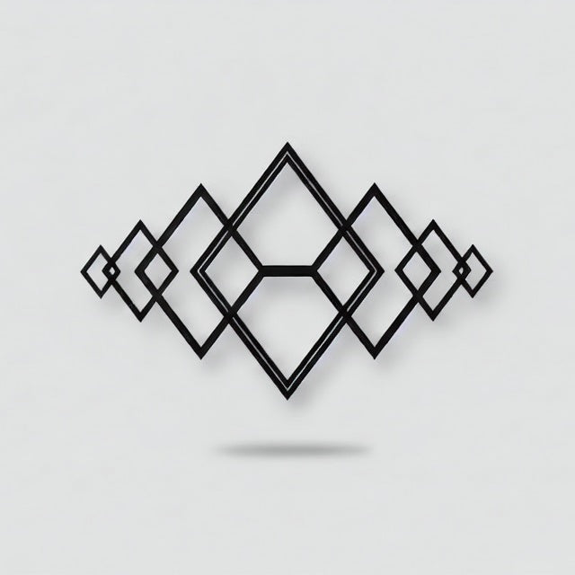Geometric Interlocking Diamonds Metal Wall Art