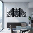 Mandala Triptych Geometric Metal Wall Art