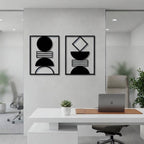 Geometric Abstract Shapes Metal Wall Art Set