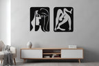 Modern Abstract Human Figure Duo Metal Wall Art