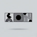 Triptych Geometric Celestial Metal Wall Art