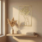 Botanical Female Silhouette Metal Wall Art
