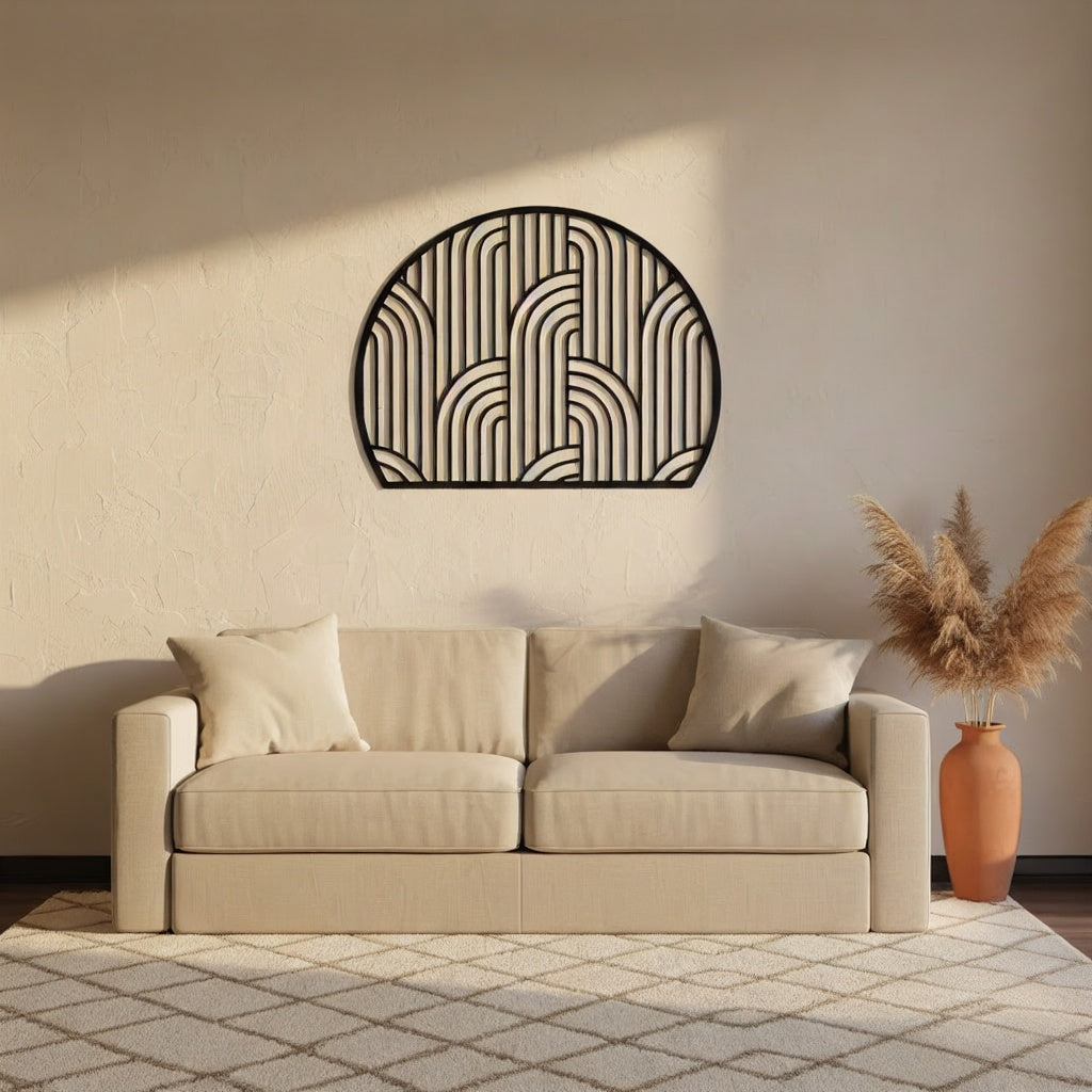 Art Deco Arched Lines Metal Strip Wall Art