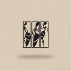 African Tribal Women Triptych Metal Wall Art