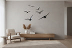 Migrating Birds Flight Metal Strip Wall Art