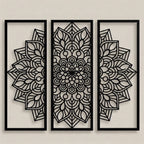 Mandala Triptych Geometric Metal Wall Art
