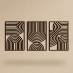 Art Deco Arched Lines Trio Metal Wall Art