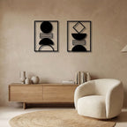 Geometric Abstract Shapes Metal Wall Art Set