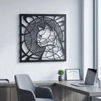 Artistic Geometric Cat Silhouette Metal Wall Art