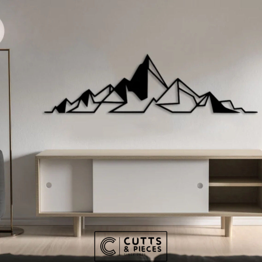Geometric Mountain Range Metal Wall Art