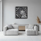 Artistic Geometric Cat Silhouette Metal Wall Art