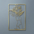 Botanical Female Silhouette Metal Wall Art