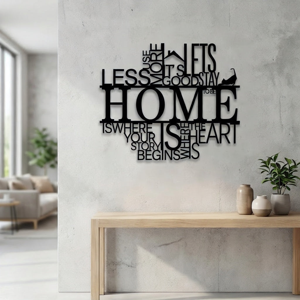 Home Quote Typography Metal Wall Art