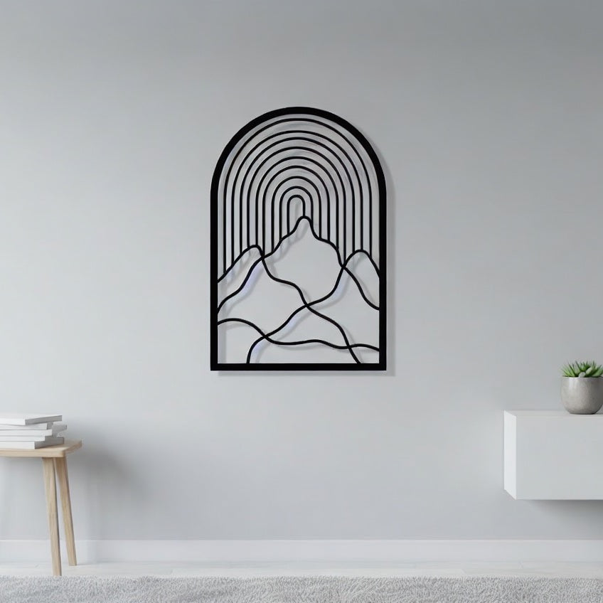 Arched Mountain Peaks Metal Wall Art