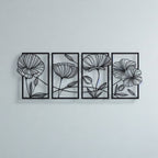 Framed Floral Duo Metal Strip Wall Art