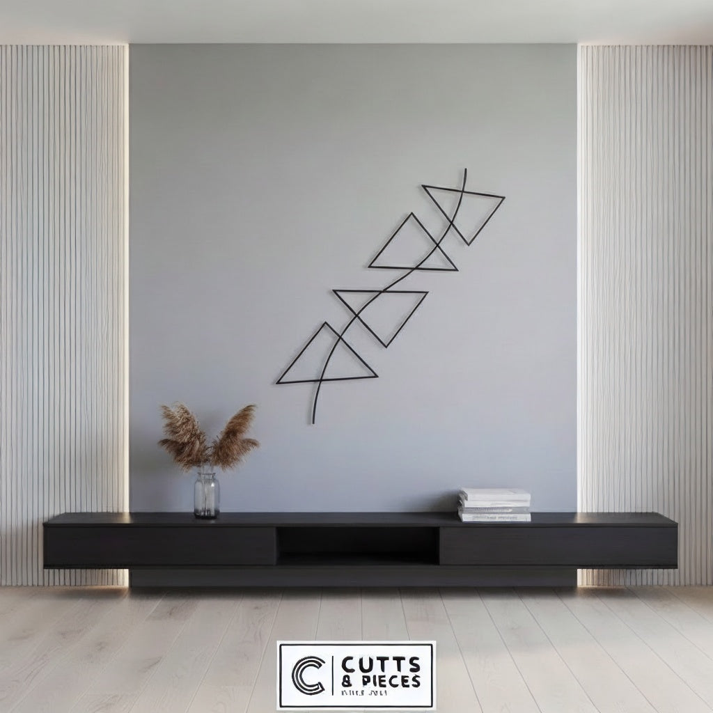 Modern Geometric Triangles Metal Wall Art