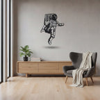 Floating Astronaut Metal Strip Wall Art