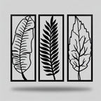 Tropical Botanical Leaf Trio Metal Wall Art Panels
