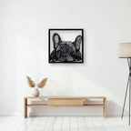 French Bulldog Geometric Line Art Metal Wall Decor