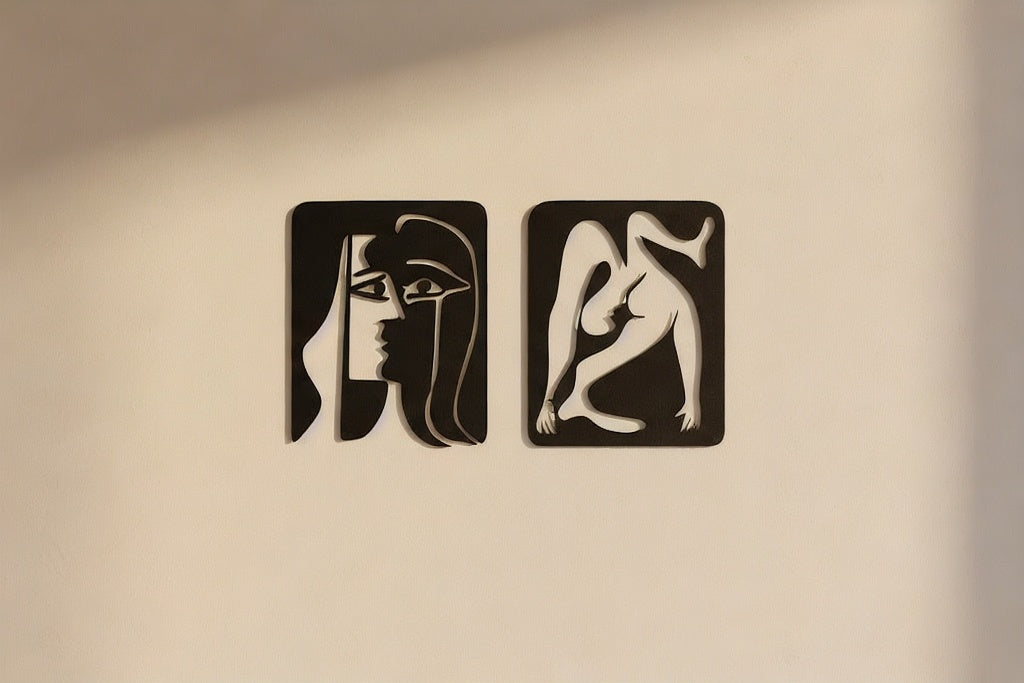 Modern Abstract Human Figure Duo Metal Wall Art