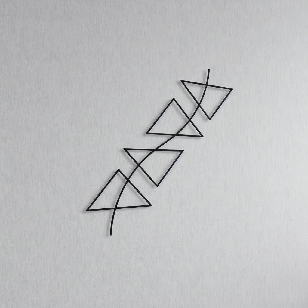 Modern Geometric Triangles Metal Wall Art