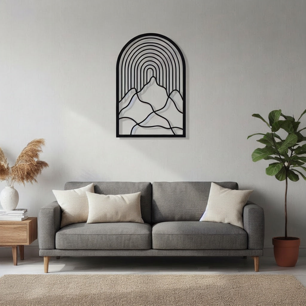 Arched Mountain Peaks Metal Wall Art