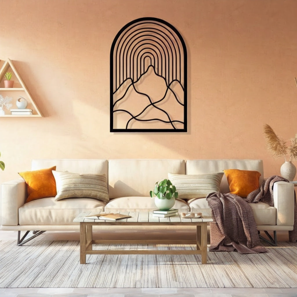 Arched Mountain Peaks Metal Wall Art