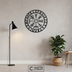 Viking Vegvisir Compass Circular Metal Wall Art