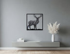 Majestic Forest Deer Silhouette Metal Wall Art
