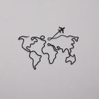 Minimalist World Map Travel Metal Wall Art