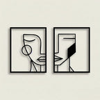 Minimalist Abstract Face Line Art Metal Wall Decor