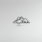 Minimalist Mountain Peaks and Sun Metal Wall Art