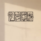 Framed Floral Duo Metal Strip Wall Art