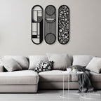 Modern Geometric Trio Metal Wall Art Panels