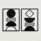 Geometric Abstract Shapes Metal Wall Art Set