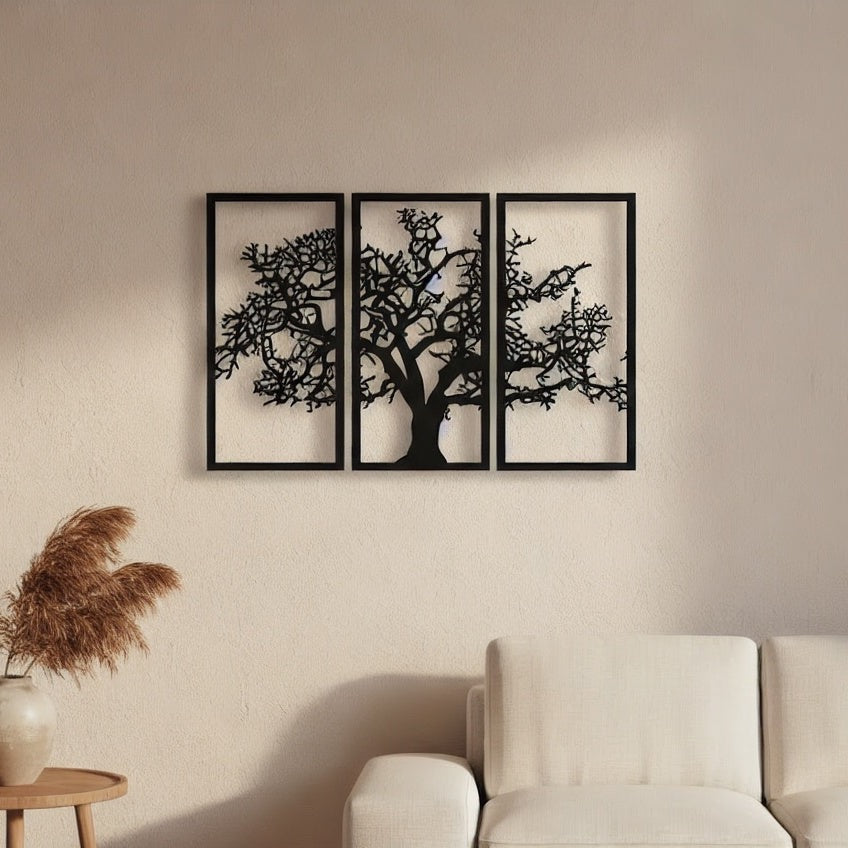 Tree of Life Triptych Metal Wall Art