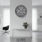 Viking Vegvisir Compass Circular Metal Wall Art