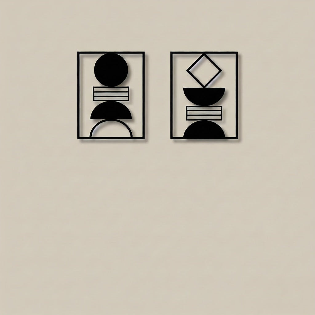 Geometric Abstract Shapes Metal Wall Art Set