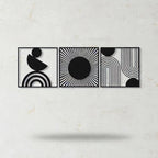 Triptych Geometric Celestial Metal Wall Art