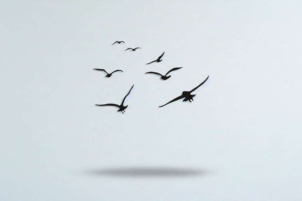 Migrating Birds Flight Metal Strip Wall Art