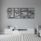 Framed Floral Duo Metal Strip Wall Art