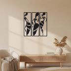 African Tribal Women Triptych Metal Wall Art