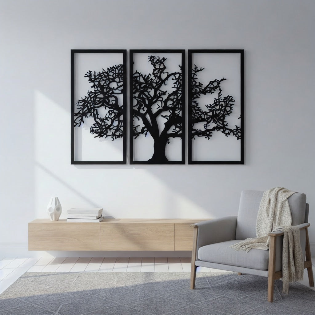 Tree of Life Triptych Metal Wall Art