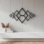 Geometric Interlocking Diamonds Metal Wall Art