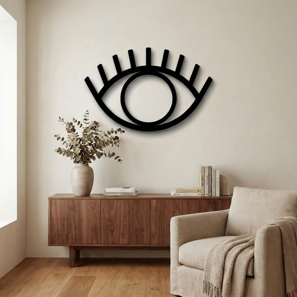 Modern Abstract Eye Silhouette Metal Wall Art
