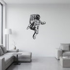 Floating Astronaut Metal Strip Wall Art